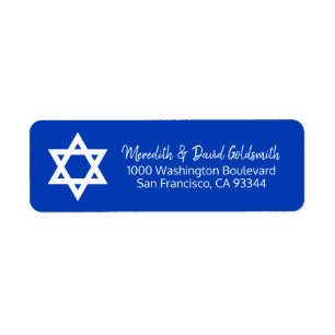 Blauer weißer Davidsstern Bar Mitzvah Adresse