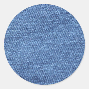Blauer weißer Denim Textur Bild Runder Aufkleber