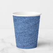 Blauer weißer Denim Textur Look Image Paper Cup Pappbecher (Rückseite)