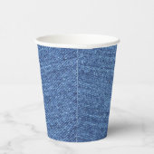Blauer weißer Denim Textur Look Image Paper Cup Pappbecher (Rechts)