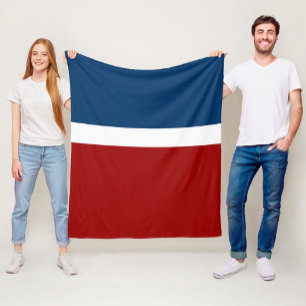 Blauer weißer Farbblockstil Fleecedecke