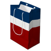 Blauer weißer Farbblockstil Mittlere Geschenktüte (Vorderseite Schrägansicht)