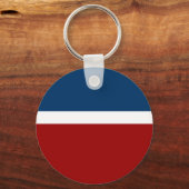 Blauer weißer Farbblockstil Schlüsselanhänger (Vorderseite)