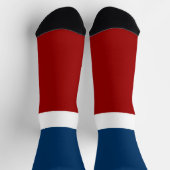 Blauer weißer Farbblockstil Socken (Oben)