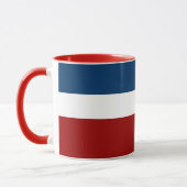 Blauer weißer Farbblockstil Tasse (Links)