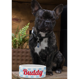 Blauer weißer gekreuzter Hund Welpenkatze Name Ret Napf