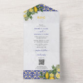 Blauer weißer, gelber Mittelmeerfleck All In One Einladung (Innen Boden)