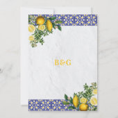 Blauer weißer, gelber Mittelmeerfleck Einladung (Rückseite)