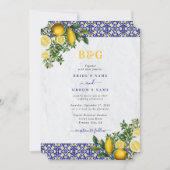 Blauer weißer, gelber Mittelmeerfleck Einladung (Vorderseite)