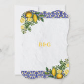 Blauer weißer, gelber Mittelmeerfleck Einladung (Rückseite)