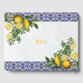 Blauer weißer, gelber Mittelmeerfleck Gästebuch (Rückseite)