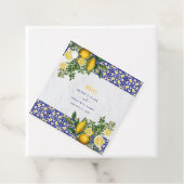 Blauer weißer, gelber Mittelmeerfleck Geschenkanhänger (Beispiel)