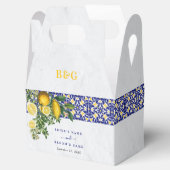 Blauer weißer, gelber Mittelmeerfleck Geschenkschachtel (Geöffnet)