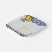 Blauer weißer, gelber Mittelmeerfleck Pappteller (Gewinkelt)