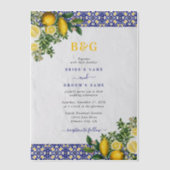 Blauer weißer, gelber Mittelmeerfleck Pergament Einladungen (Vorderseite)