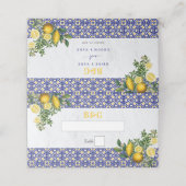 Blauer weißer, gelber Mittelmeerfleck Platzkarte (Außenseite Aufgefaltet)