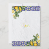 Blauer weißer, gelber Mittelmeerfleck Save The Date (Rückseite)