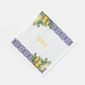 Blauer weißer, gelber Mittelmeerfleck Serviette (Ecke)