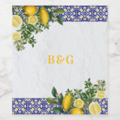 Blauer weißer, gelber Mittelmeerfleck Weinetikett (Einzelnes Label)