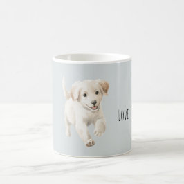 Blauer Weißer Glücklicher Hund Kaffeetasse