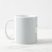 Blauer Weißer Glücklicher Hund Kaffeetasse (Links)