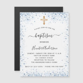 Blauer weißer Goldmagnet für den Taufhund Magnetkarte (Vorne/Hinten)