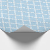 Blauer weißer, großer Extravaganter Quatrefolienmu Geschenkpapier (Ecke)
