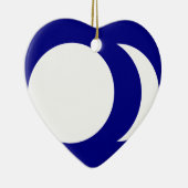 Blauer weißer Grundsun und Mond, Chinaflagge Keramikornament (Rechts)