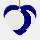 Blauer weißer Grundsun und Mond, Chinaflagge Keramikornament (Hinten)