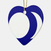 Blauer weißer Grundsun und Mond, Chinaflagge Keramikornament (Links)