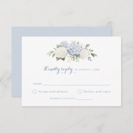Blauer weißer Hydrangea Wedding RSVP Einladung