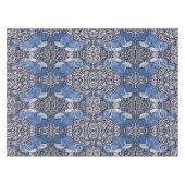 Blauer Weißer Kaninchen Blumenzauber Tischdecke (Vorderseite (Horizontal))