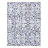 Blauer weißer Kaninchen, Bunny Tile Design Blumend Tischdecke (Vorderseite)