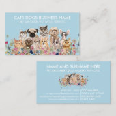 Blauer weißer Katze Hunde Sitter Visitenkarte (Vorne/Hinten)