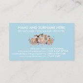 Blauer weißer Katze Hunde Sitter Visitenkarte (Rückseite)