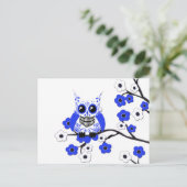 Blauer Weißer Kirschblüten Schüssel Postkarte (Stehend Vorderseite)