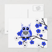 Blauer Weißer Kirschblüten Schüssel Postkarte (Vorne/Hinten)