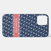 Blauer weißer Kornname Case-Mate iPhone Hülle (Rückseite (Horizontal))