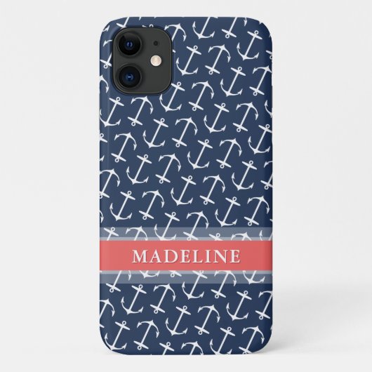 Blauer weißer Kornname Case-Mate iPhone Hülle (Rückseite)