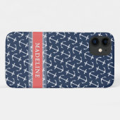 Blauer weißer Kornname Case-Mate iPhone Hülle (Rückseite (Horizontal))