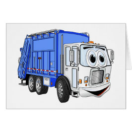 Blauer weißer Lächeln Garbage Truck Cartoon