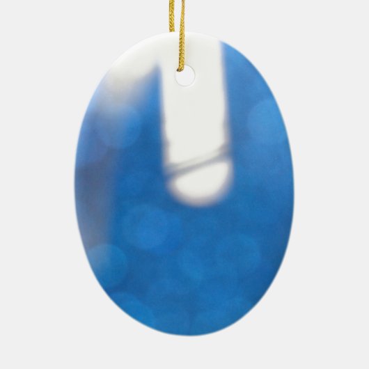 Blauer weißer Lichteffekt Keramikornament (Hinten)