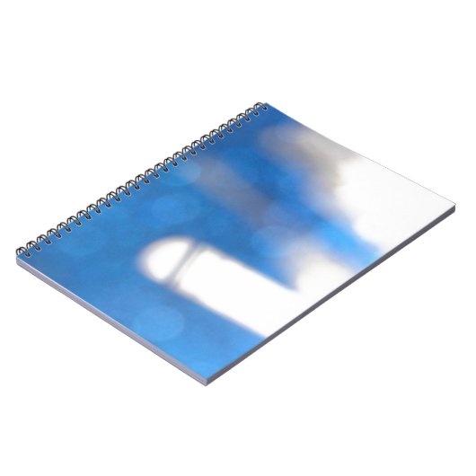 Blauer weißer Lichteffekt Notizblock (Linke Seite)