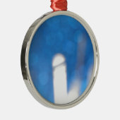 Blauer weißer Lichteffekt Silbernes Ornament (Rechts)