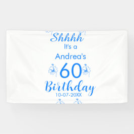 Blauer weißer Lila-Schuh 60. Geburtstag Blumenname Banner