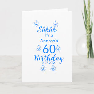 Blauer weißer Lila-Schuh 60. Geburtstag Blumenname Karte