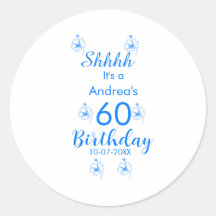 Blauer weißer Lila-Schuh 60. Geburtstag Blumenname