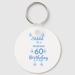 Blauer weißer Lila-Schuh 60. Geburtstag Blumenname Schlüsselanhänger