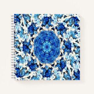 Blauer weißer Mandala abstrakt......... Notizblock