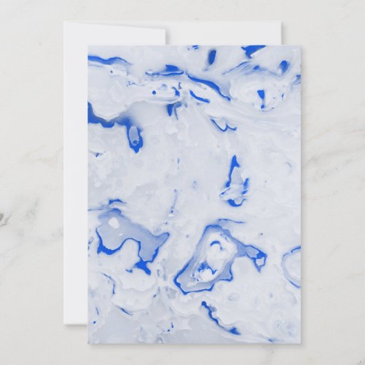 Blauer weißer Marmor Marmormarmor Einladung zur Ho (Rückseite)